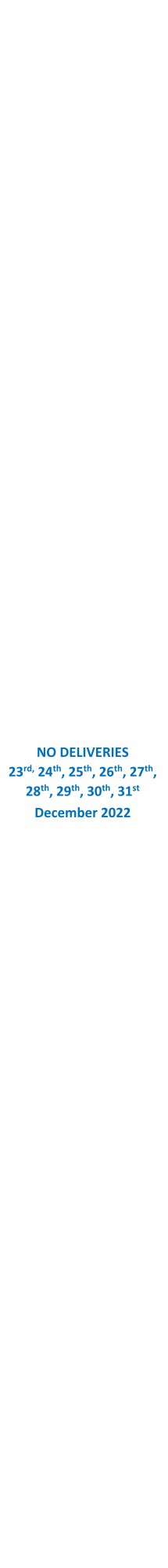 No Deliveries December